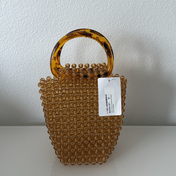 Honey Colored Beaded Acrylic Handmade Handbag - Picture 3 of 10